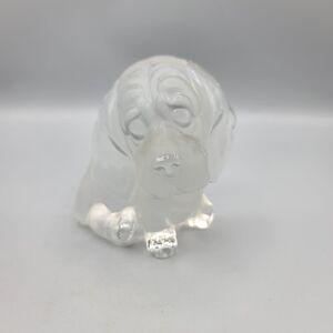 Viking Art Glass Dog Beagle Bassett Hound Paperweight Sculpted Flat Back